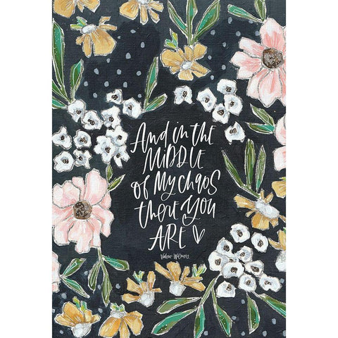 Middle of My Chaos White Modern Wood Framed Art Print by Wieners, Valerie