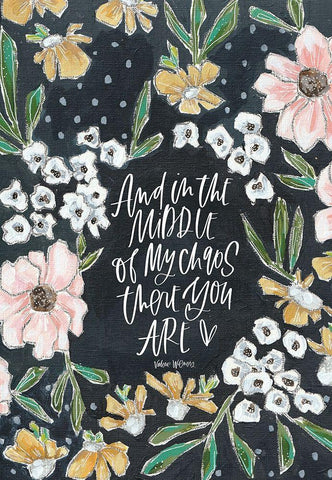 Middle of My Chaos White Modern Wood Framed Art Print with Double Matting by Wieners, Valerie