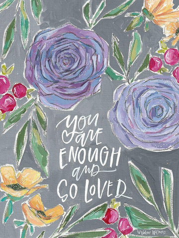 Enough and Loved White Modern Wood Framed Art Print with Double Matting by Wieners, Valerie