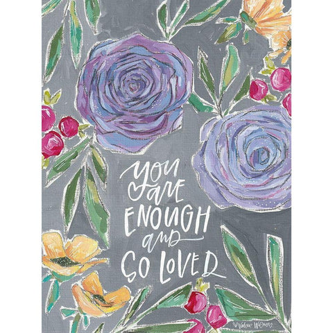 Enough and Loved Black Modern Wood Framed Art Print by Wieners, Valerie