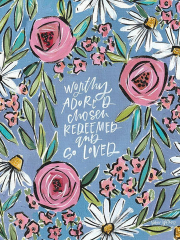 And So Loved White Modern Wood Framed Art Print with Double Matting by Wieners, Valerie