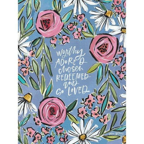 And So Loved White Modern Wood Framed Art Print by Wieners, Valerie