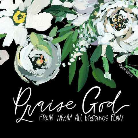 Praise God White Modern Wood Framed Art Print with Double Matting by Wieners, Valerie