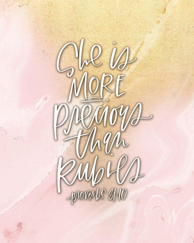 Rubies White Modern Wood Framed Art Print with Double Matting by Wieners, Valerie