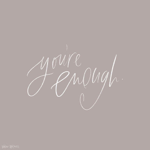 Youre Enough Black Modern Wood Framed Art Print with Double Matting by Wieners, Valerie