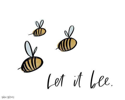 Let It Bee Black Ornate Wood Framed Art Print with Double Matting by Wieners, Valerie