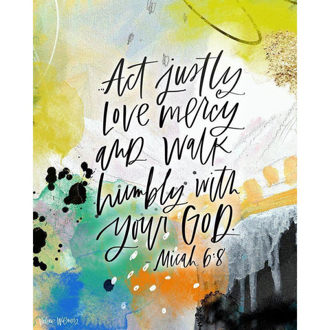 Act Justly Black Modern Wood Framed Art Print with Double Matting by Wieners, Valerie