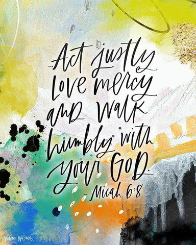 Act Justly Black Ornate Wood Framed Art Print with Double Matting by Wieners, Valerie