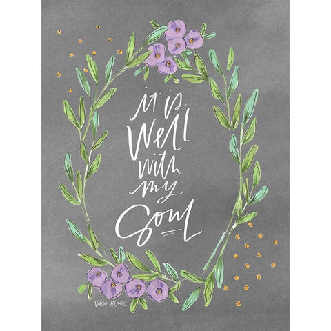 It Is Well Gold Ornate Wood Framed Art Print with Double Matting by Wieners, Valerie