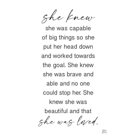 She Knew Black Modern Wood Framed Art Print with Double Matting by Wieners, Valerie