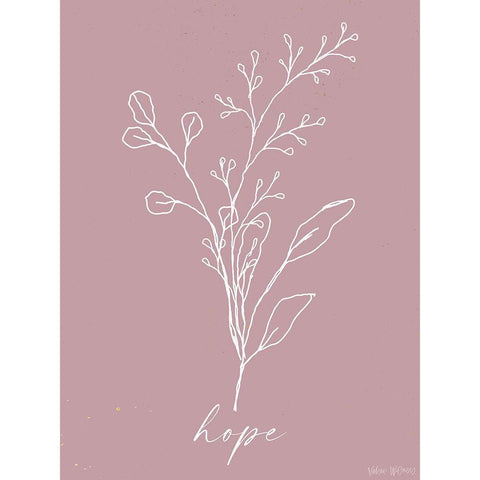 Hope White Modern Wood Framed Art Print by Wieners, Valerie