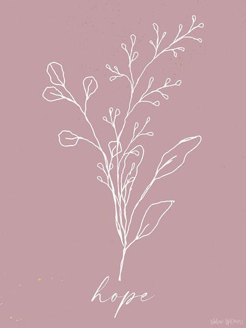 Hope White Modern Wood Framed Art Print with Double Matting by Wieners, Valerie