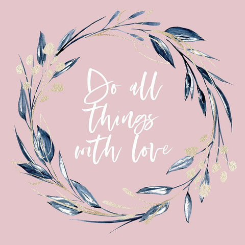 With Love Gold Ornate Wood Framed Art Print with Double Matting by Wieners, Valerie