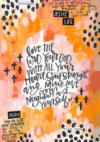 Love the Lord White Modern Wood Framed Art Print with Double Matting by Wieners, Valerie