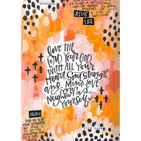 Love the Lord White Modern Wood Framed Art Print by Wieners, Valerie