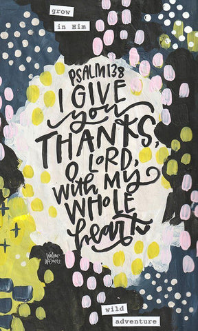 Give Thanks White Modern Wood Framed Art Print with Double Matting by Wieners, Valerie