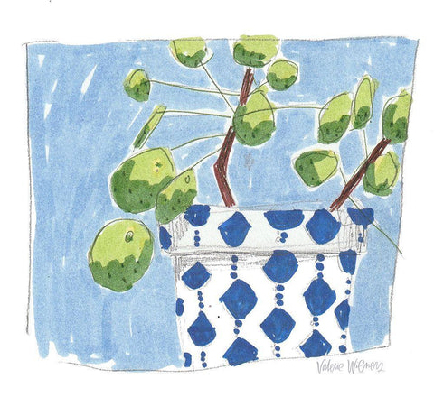 Money Plant White Modern Wood Framed Art Print with Double Matting by Wieners, Valerie