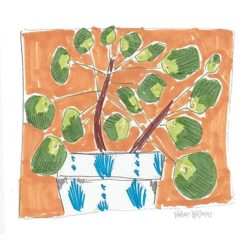 Money Plant II Black Modern Wood Framed Art Print by Wieners, Valerie