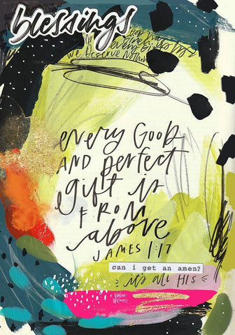 Blessings Black Ornate Wood Framed Art Print with Double Matting by Wieners, Valerie