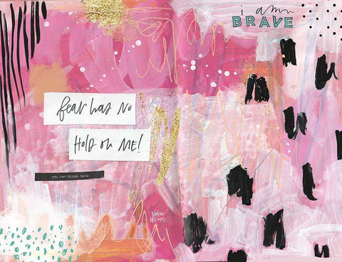 I am Brave White Modern Wood Framed Art Print with Double Matting by Wieners, Valerie