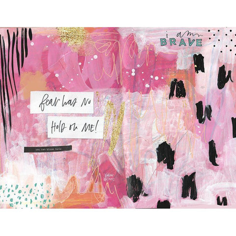I am Brave White Modern Wood Framed Art Print by Wieners, Valerie