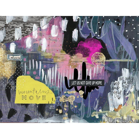 Mountains Move Black Modern Wood Framed Art Print by Wieners, Valerie