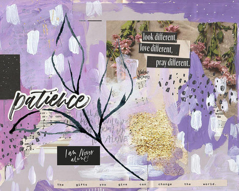 Patience White Modern Wood Framed Art Print with Double Matting by Wieners, Valerie