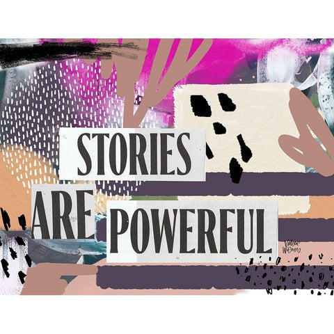 Stories are Powerful White Modern Wood Framed Art Print by Wieners, Valerie