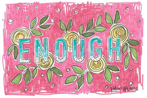 Enough White Modern Wood Framed Art Print with Double Matting by Wieners, Valerie