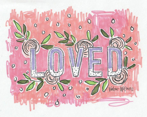 Loved White Modern Wood Framed Art Print with Double Matting by Wieners, Valerie