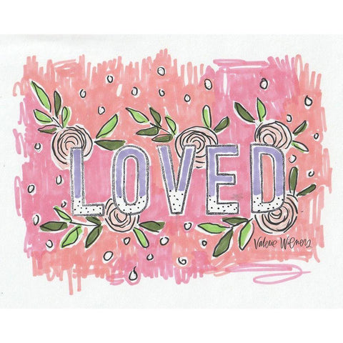 Loved Black Modern Wood Framed Art Print by Wieners, Valerie