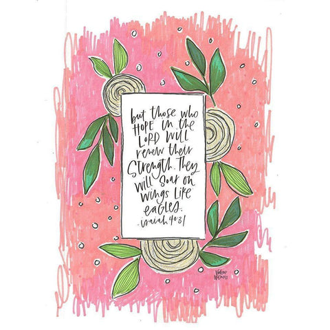 Renew their Strength White Modern Wood Framed Art Print by Wieners, Valerie