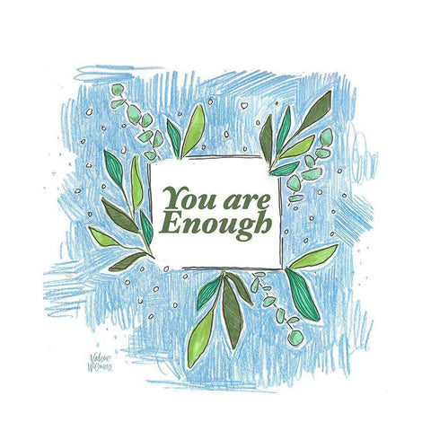 You are Enough Black Modern Wood Framed Art Print by Wieners, Valerie