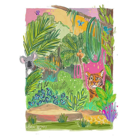 Tropical Animals II Black Modern Wood Framed Art Print with Double Matting by Wieners, Valerie