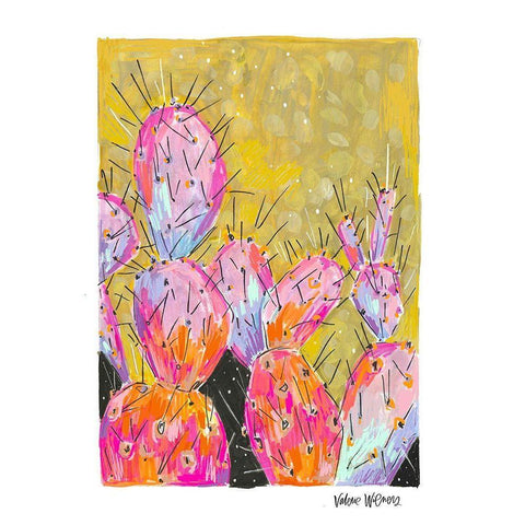 Mustard Cactus II Gold Ornate Wood Framed Art Print with Double Matting by Wieners, Valerie