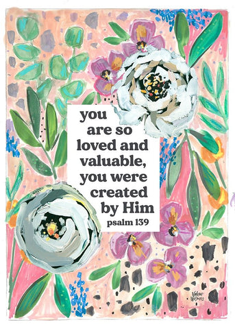 Psalm 139 White Modern Wood Framed Art Print with Double Matting by Wieners, Valerie