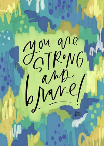 Strong and Brave Black Ornate Wood Framed Art Print with Double Matting by Wieners, Valerie