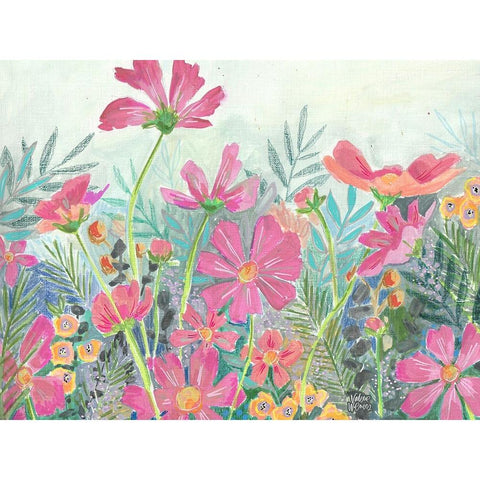 Cosmos White Modern Wood Framed Art Print by Wieners, Valerie