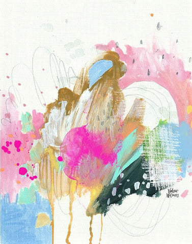 Confetti II White Modern Wood Framed Art Print with Double Matting by Wieners, Valerie