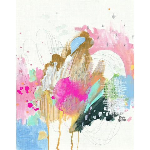 Confetti II Black Modern Wood Framed Art Print with Double Matting by Wieners, Valerie