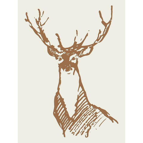 Natural Deer White Modern Wood Framed Art Print by Wieners, Valerie