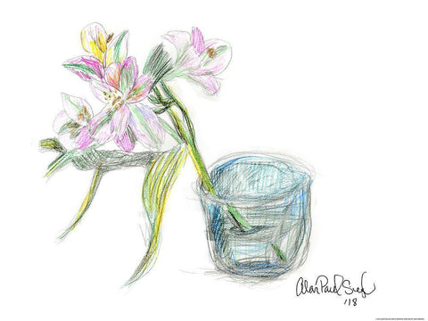 Flower III Black Ornate Wood Framed Art Print with Double Matting by Yellow Cafe