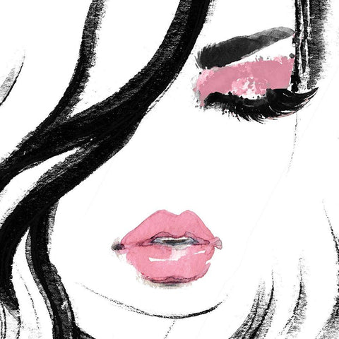 Face White Modern Wood Framed Art Print by Sommers, Mindy