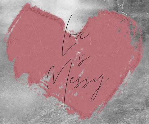 Love is Messy Black Ornate Wood Framed Art Print with Double Matting by Sommers, Mindy