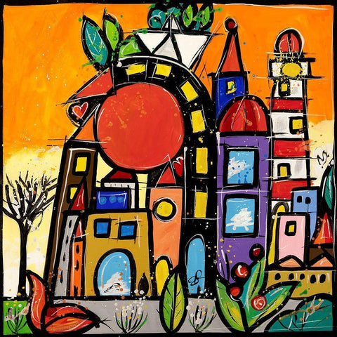 Calda protezione Black Modern Wood Framed Art Print by Wallas