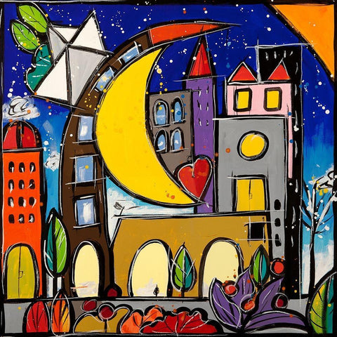 Hug Black Ornate Wood Framed Art Print with Double Matting by Wallas