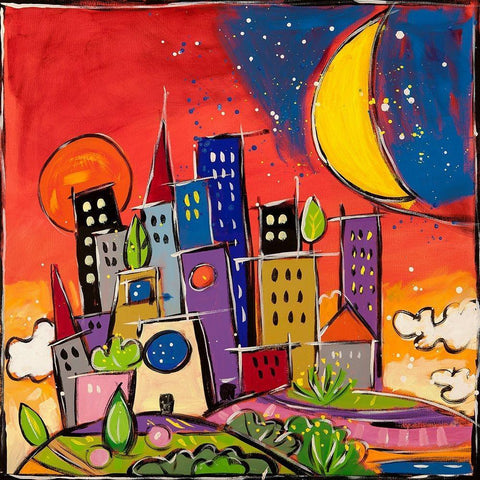 Rosso di sera White Modern Wood Framed Art Print by Wallas