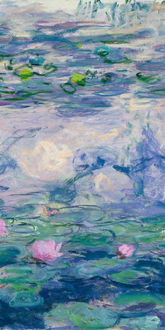 Waterlilies II White Modern Wood Framed Art Print with Double Matting by Monet, Claude