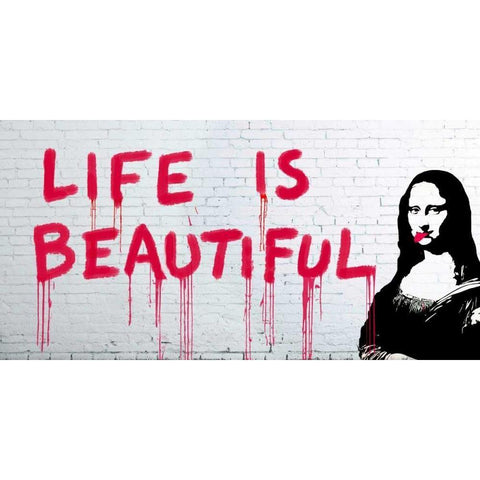 Life is beautiful White Modern Wood Framed Art Print by Masterfunk Collective