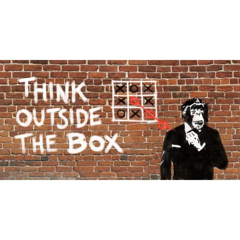Think outside of the box Gold Ornate Wood Framed Art Print with Double Matting by Masterfunk Collective